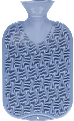 fashy Hot Water Bottle Wave Checked 2.0 L Blue