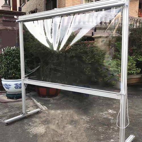 X1NGFU Tapparella Avvolgibile Plastica in PVC Impermeabile,Trasparente Tenda a Rullo con Catenella Laterale,Tenda Antipioggia per Esterno,Personalizzabile,Larghezza X Altezza (110cm x 110cm)