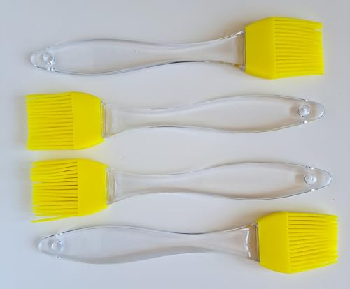 4 x Silicone Pastry Brushes for Cooks Chef Kitchen Essentials. Heat Resistant. Dishwasher Safe. Perfect for Basting, BBQ, Baking, Grilling, Marinading. Also for Kids Painting!