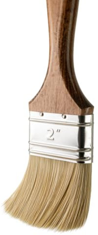 Premium Pinsel | Flachpinsel 2 Zoll / 50 mm | Lackierpinsel | Malerpinsel | Holz-Griff lakiert (1 Stück)