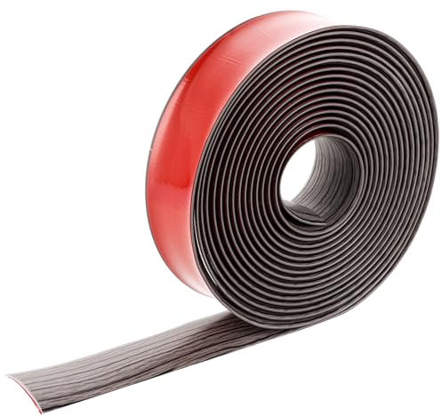 STARVAST 6M x 5 cm Übergangsprofil Selbstklebend Vinyl Übergangsschiene, Flach Übergangsleiste Selbstklebend, Wasserdicht Weichsockel Leiste Fensterleiste Tür Leisten Boden Selbstklebend