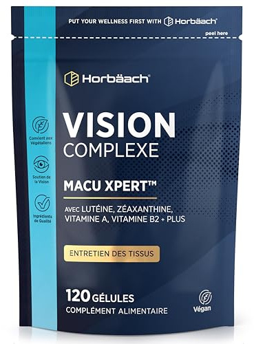 Integratore Occhi con Luteina e Zeaxantina Alto Dosaggio | Integratore Occhi Vista con Mirtillo, Vitamina A | 120 Compresse Vegane | Mantenimento della Normale Capacità Visiva | Horbaach
