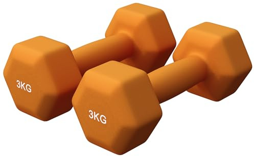 GORILLA SPORTS® Hanteln Set aus Neopren, Gusseisen, Gewichts- und Farbwahl | Hexagon Kurzhanteln mit rutschfestem Halt; die hexagonale Form verhindert Wegrollen; Hantelset, Pilates, Frauen, Männer
