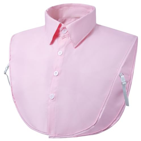 Anuoli Fake Collar Detachable Faux Collars Blouse Dickey Half Shirts Peter Peter Pan for Women Girls, Pink, One Size
