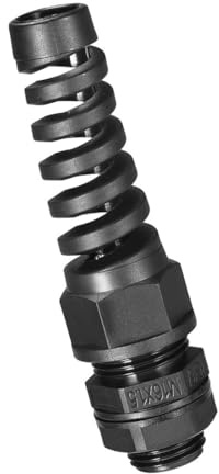 Unifizz 1 x M16-Kabelverschraubung, 4–8 mm, Drahtloch, wasserdichter Nylonverbinder mit Knickschutz und Kontermutter