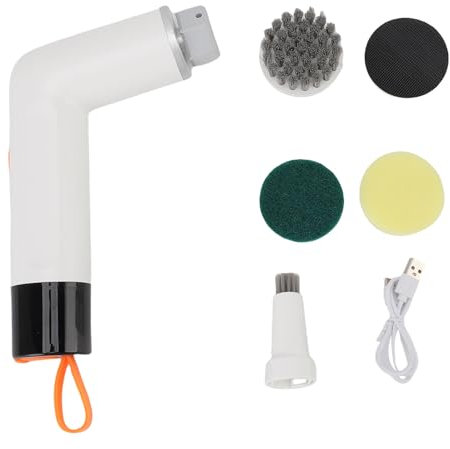 Power Spin Scrubber, Handhold Automatic Bathroom Brush Cleaner Shower Cleaning Brushes For Bathroom Tub Kitchen Tile (White)