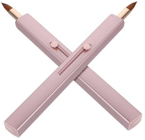 SHERCHPRY 2 Pennelli Labbra Retrattili con Cappuccio, Applicatori per Rossetto e Lucidalabbra in Materiale Sintetico Morbido, per Make-up