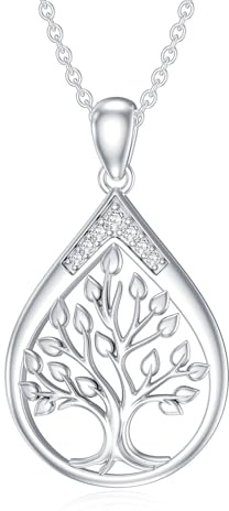 LABBAO Collier avec pendentif arbre de vie en argent sterling 925 pour femme - Avec pendentif en forme d'arbre de vie - Cadeau