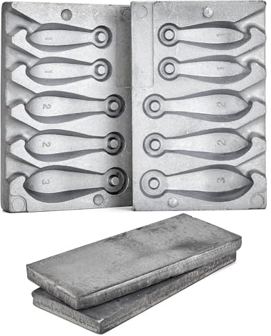 MOPHOEXII Bank Sinker Mold and Pure Lead Ingots,DIY Bullet Casting,Fishing Sinkers and Fishing Weights