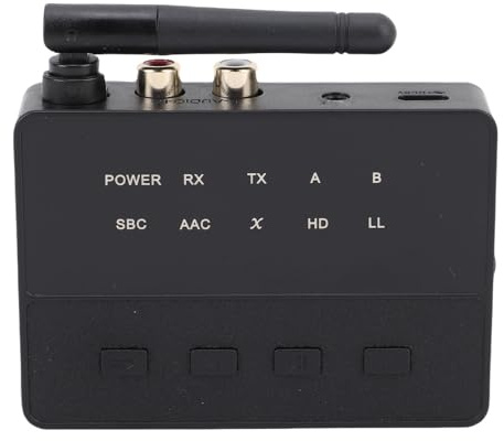 Annadue Transmisor y Receptor, Adaptador de Inalámbrico de 2 en 1 con Pantalla LCD Tipo C 3.5 Mm Salida de Entrada Aux para Altavoces TV