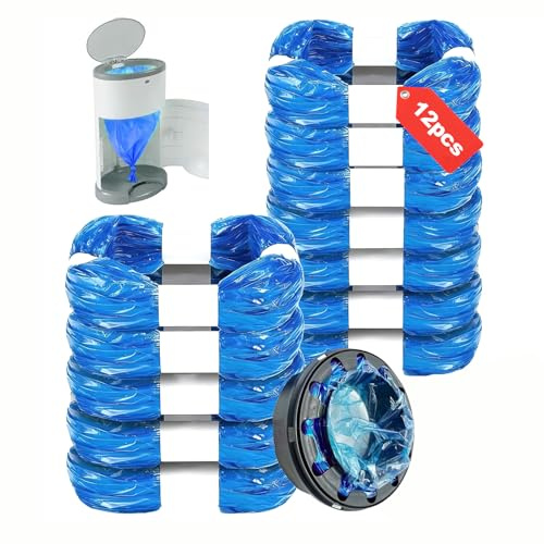 12 Pièces Recharge Poubelle a Couche, Sac Poubelle Couche Grande Capacité l'environnement,Excellente Résistance Anti-odeur Compatibles avec Tommee Tippee Twist Click