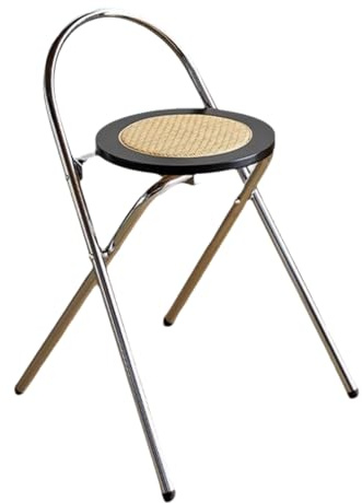 Sgabello pieghevole da bar con schienale, salvaspazio, portatile, per cucina, tavolini, soggiorno, ristorante, facile da trasportare e riporre
