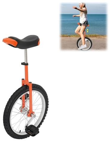 HUOMMGS enhjuling 18 tums uppgradering enhjuling med ergonomisk sadel balansträning cykel justerbar höjd för 1,2–1,55 m barn professionella inhjulingar för nybörjare, proffs unisex