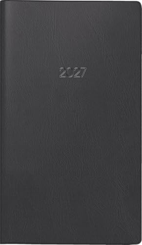 BRUNNEN Taschenkalender Mod. 753 2027 | A6, Kunststoff, schwarz