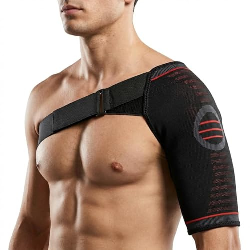 Shoulder Support Brace Rotator Cuff for Men Women Adjustable Compression Sleeve Arm Sling Immobilizer Shoulder Strap Relieve Pain Joint Dislocation Injury Torn Muscle chest circumference 90-110cm L