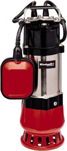 Einhell Bomba de aguas residuales (500 W, 12.000 L/h, máx. Cabeza 8 m, Conexión 42 mm, Interruptor de flotador de altura regulable infinitamente, Carcasa del motor de acero inoxidable)