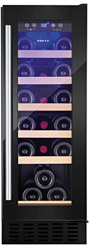 Amica 19 Bottle Capacity Single Zone Freestanding Under Counter Wine Cooler - Black