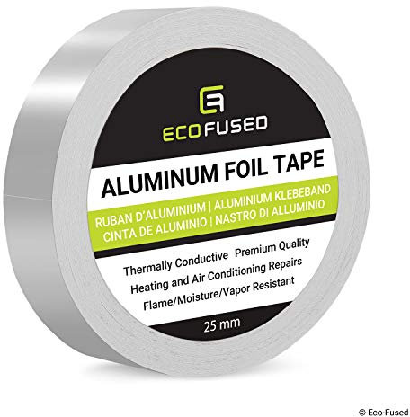 ECO-FUSED Premium Adhesive Aluminum Foil Tape - For Heating and Air Conditioning Repairs - Thermally Conductive - Flame/Moisture/Vapor Resistant - Heat and Light Reflective