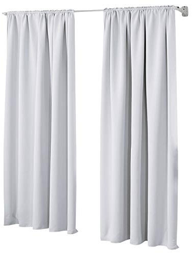 Laneetal 2er Set Gardinen, Verdunklungsvorhänge für Wohnzimmer Kinderzimmer, Blickdicht, Kräusebänder für Schiene, 250 g/m², kälteschutz lichtundurchlässig, 140 x 225 cm, Weiß