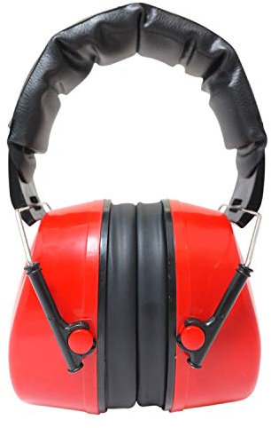 Viwanda BASEL rote Kapselgehörschützer Lärmschutz SNR 29dB, NRR 25dB CE EN 352-1 - verstellbar komfortabel Gehoerschutz für Erwachsene Kinder