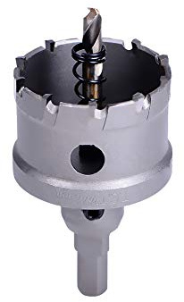 Utoolmart Hartmetallbestückter Lochschneider, 48 mm Schnittdurchmesser, Lochöffner, 25 mm Bohrtiefe, Bohrer, Lochsäge, Sägeblattschneider-Set für Edelstahl, Legierung, Cooper, Eisen, Metall, Holz