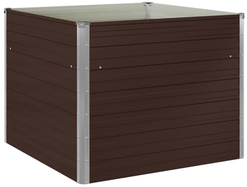 vidaXL Hochbeet Braun 100 x 100 x 77 cm Verzinkter Stahl