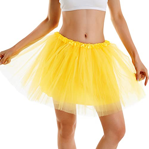 Phantomon Tutu-Rock für Damen, Teenager, klassisch, elastisch, 4-lagig, Tüll, Ballett-Rock, Erwachsenengröße, nicht durchsichtig