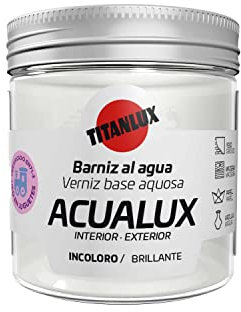 Titanlux Acualux Barniz al agua Brillante Incoloro 75 ml