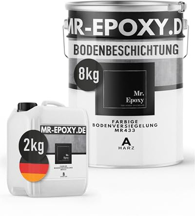 Mr. Epoxy Epoxidharz Bodenbeschichtung (10 kg, RAL 1023 Verkehrsgelb) | 2K Betonfarbe für Garagen, Keller & Werkstatt Boden - Flüssigkunststoff Epoxid Grundierung und Bodenversiegelung