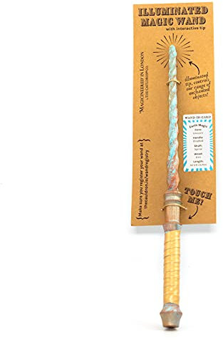 The Cauldron Baguette magique faite à la main – cape et spirale avec un cœur de licorne – Illuminée