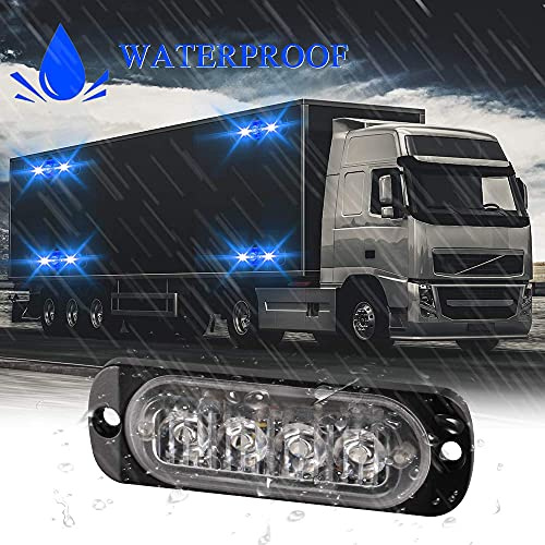 Seitenmarkierungsleuchten, 4 STÜCKE 4LED Side Marker Lights Auto-Markierungsleuchten Autoseiten-Anzeigelampen 12V 24V Vordere Heckleuchte Positionsleuchten für LKW-Anhänger (Blau)