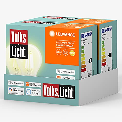 Ledvance SMART+ Filament Classic Dimmable Smart Home, Warm Weiß, 4 Stück (1er Pack)