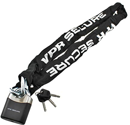 Candado de cadena antirrobo para motocicleta VPR sable bicicleta bicicleta ciclo seguridad cadena candado negro 1,8 m / 180 cm