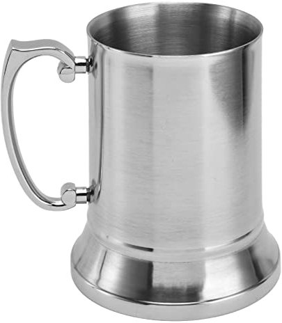 HERCHR Insulated Cup, Double Wall Beer Stein, Stainless Steel Large Beer Mug for Restaurants Bars Hotels (L)
