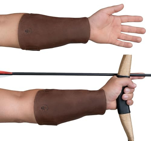 Valhalla Gear, Archery Arm Guard, Forearm Protector, Adjustable Straps, Archer Essentials, Shooting Practice, Larping, Full Grain Leather, Handmade, Bourbon Brown