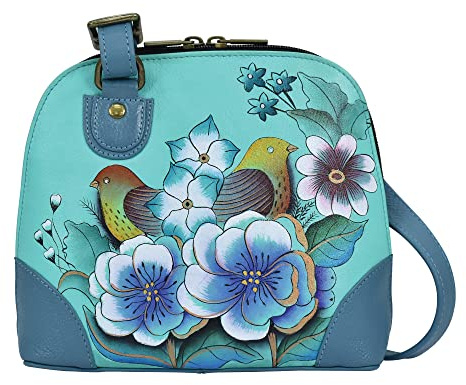 Anna by Anuschka Kleine Damen-Handtasche aus echtem Leder mit Reißverschluss | Organizer mit mehreren Fächern