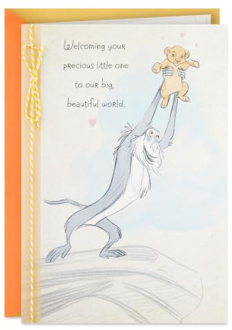 Hallmark Disney Babyparty-Karte für frischgebackene Eltern (König der Löwen, Baby Simba), Willkommenskarte, Glückwunsch, Gender Reveal