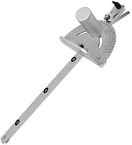 KhUKhu Präzisions-Gehrungslehre, Aluminium-Tischkreissägen-Gehrungslehre mit 60° abgewinkelten Enden für max. Schaftunterstützung und EIN Flip-Stopp für wiederholte Schnitte (Set A)