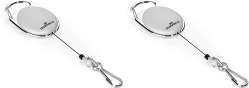 Durable 832710 Style Enrouleur Yoyo Longueur 80 cm Attache Ceinture avec Mousqueton Universel Boîtier Gris Sachet de 1