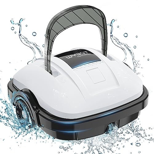 WYBOT Poolroboter Akku für 100 Minuten Betriebsdauer, Poolsauger Roboter Starke Saugkraft, Selbstparken, Automatischer Poolreiniger für Pools bis 80 m² Grundfläche
