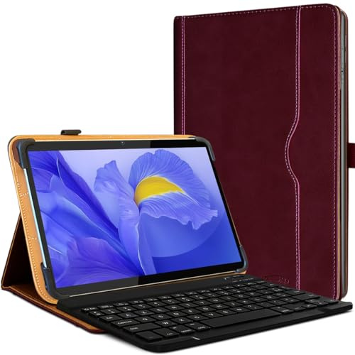 KARYLAX - Funda protectora para tablet Teclast T40 Pro con teclado AZERTY Bluetooth, color burdeos