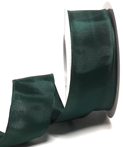 s.dekoda Schleifenband 25m x 40mm Grün - Dunkelgrün Drahtband Geschenkband Dekoband [2120-6859]