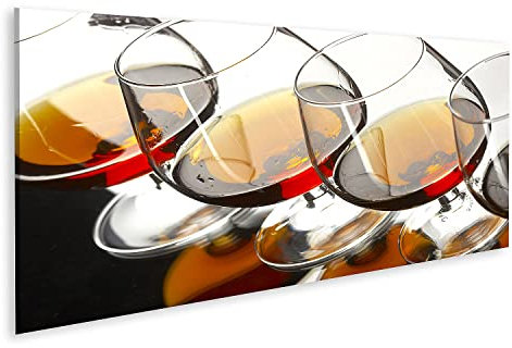 islandburner Tableau sur toile Motif verres de cognac Bar Cognac Images abstraites Tableaux muraux Poster