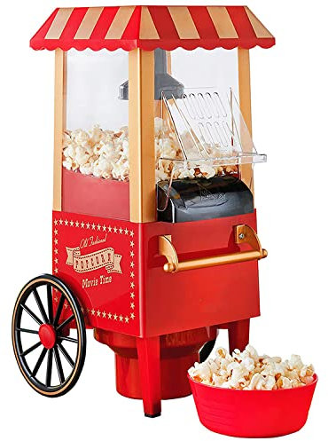 Electric Home Popcorn Popper, Hot Air Popcorn Maker, Healthy Home Made Treats Household Machine and Healthy Less Fat, Child's Favorite for Birthdays, Parties and Family Reunion