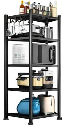 MAGIC SELECT Estantería para Almacenaje, Repisa Modular Multiusos, Estante con Ruedas, Estantería de Pie, Mueble para Cocina, Baño, Habitación, Salón con 5 Baldas de Almacenamiento. (155x40x40cm)