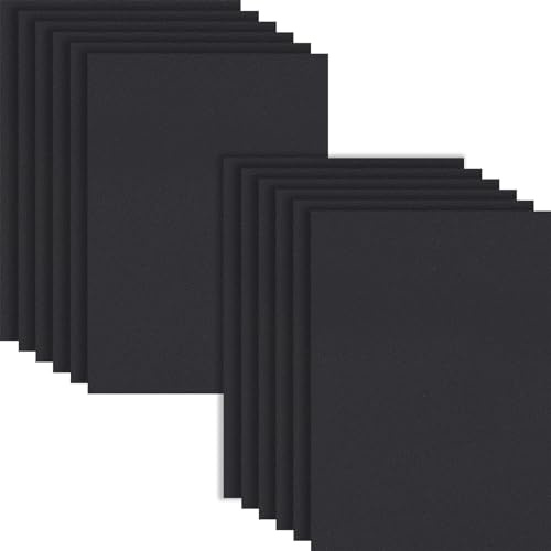 HXJDAM 12 Stück Steifer Filz 2mm Dick Bastelfilz 20 x 30 cm Schwarz