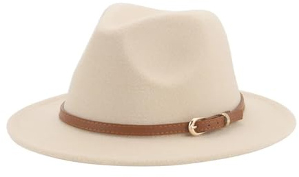 FULUJIDI Fedora Trilby Filzhut Hut Hüte Für Frauen Fedoras Hut Filz Kappen Kleine Gürtel Hochzeit