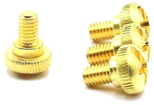 M4 x 6mm Messing-Rändelschraube, Kreuzschlitz, handfest, Rändelschrauben, Bolzen, 10 Stück, 10 Stück, M4x6mm