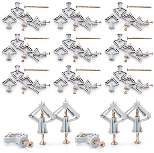 SUJEBKC 50 Set Tasselli Per Cartongesso Viti Per Cartongesso Tassello Cartongesso Tappi Viti A Parete In Cartongesso Tasselli Per Cartongesso Tasselli Per Cartongesso