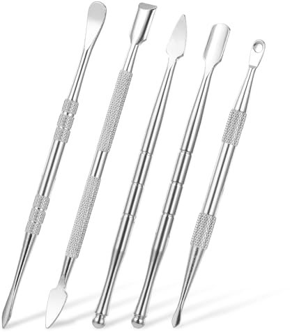 Piriuuo Wachsschnitzwerkzeuge-Set, Edelstahl-Ton, Modellierwerkzeuge, doppelseitige Töpferei, Schnitzwerkzeuge, Wachs-Modellierwerkzeuge, Zahnschnitzwerkzeuge, Wachszubehör, Modellierung und Formen (5